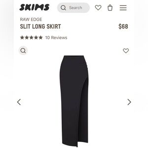 SKIMS Raw Edge Split Long skirt